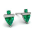 Triangle Emerald Earrings With Round Stone - Estella No. 21 image 1