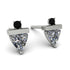 Triangle Diamond Earrings With Round Stone - Estella No. 33 image 1