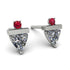 Triangle Diamond Earrings With Round Stone - Estella No. 48 image 1