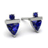 Triangle Sapphire Earrings With Round Stone - Estella No. 75 image 1