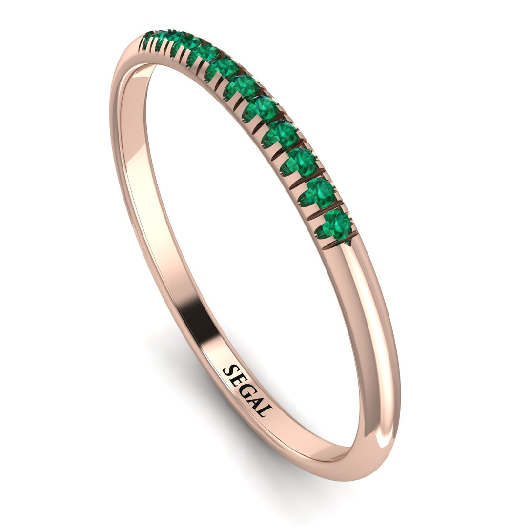 Half Eternity Band With Emerald - Ayla No. 5