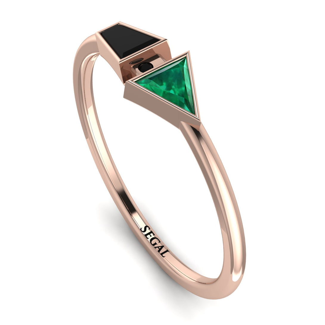 Geometrical Arrow Black Diamond Ring - Gracie No. 35