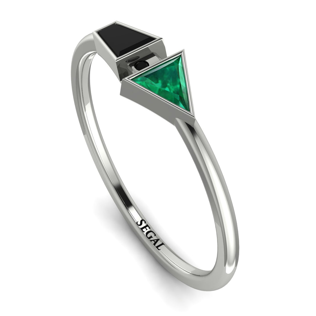 Geometrical Arrow Black Diamond Ring - Gracie No. 36