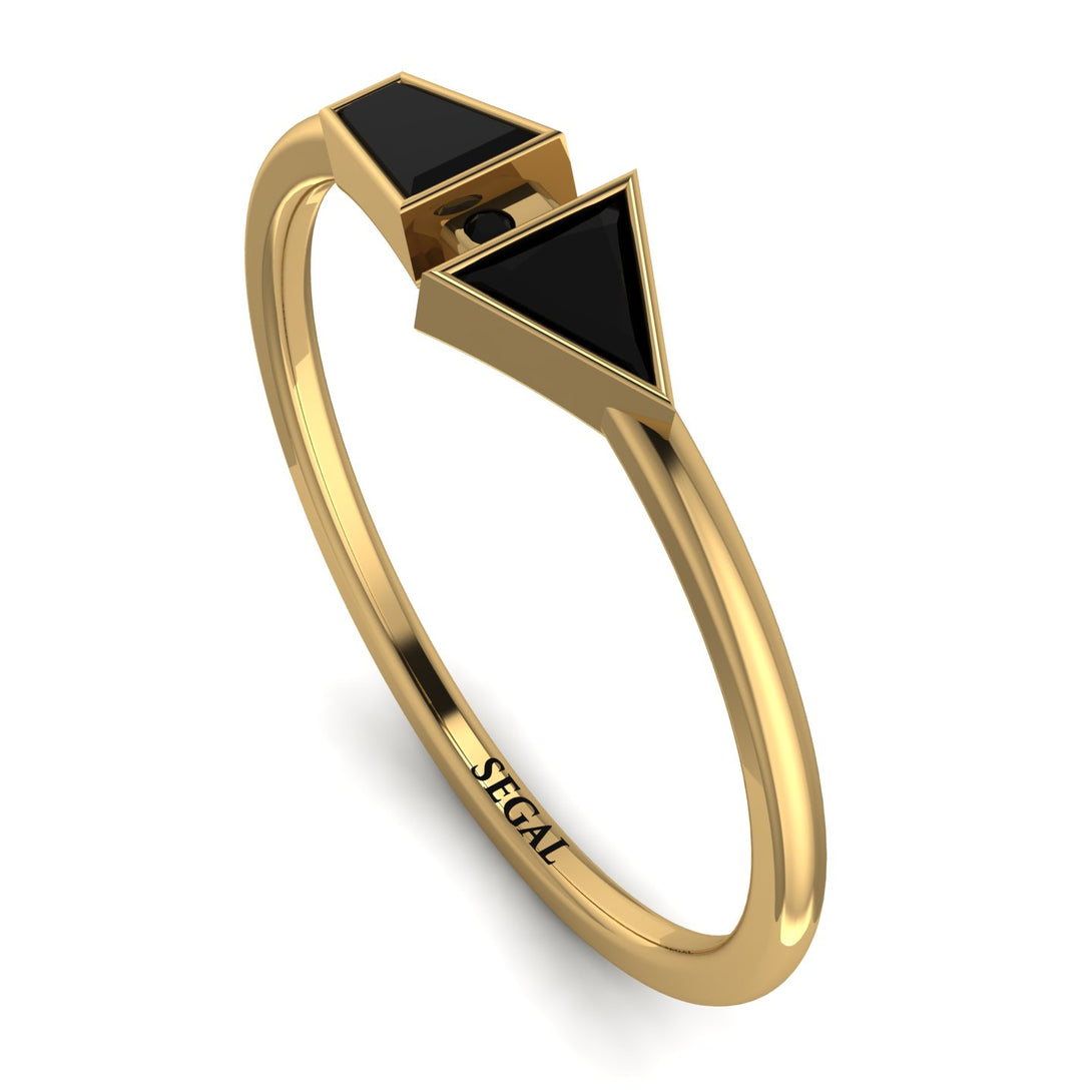 Geometrical Arrow Black Diamond Ring - Gracie No. 37