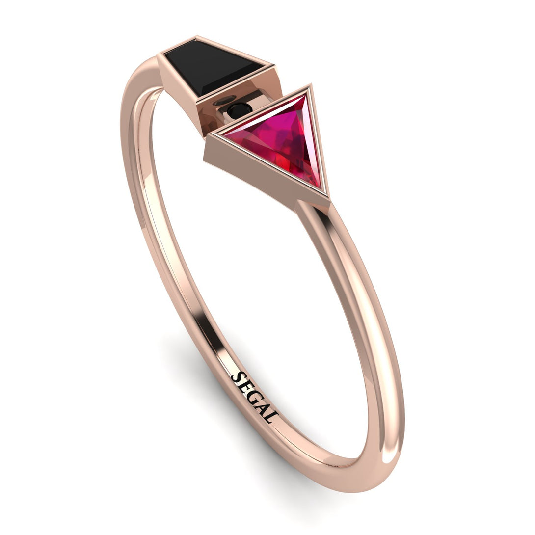 Geometrical Arrow Black Diamond Ring - Gracie No. 41