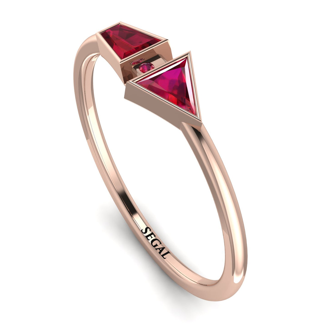 Geometrical Arrow Ruby Ring - Gracie No. 56