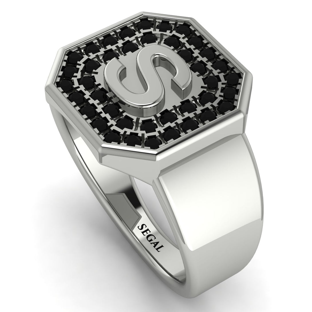 Personalized Signature Black Diamond Ring - Emersyn No. 9