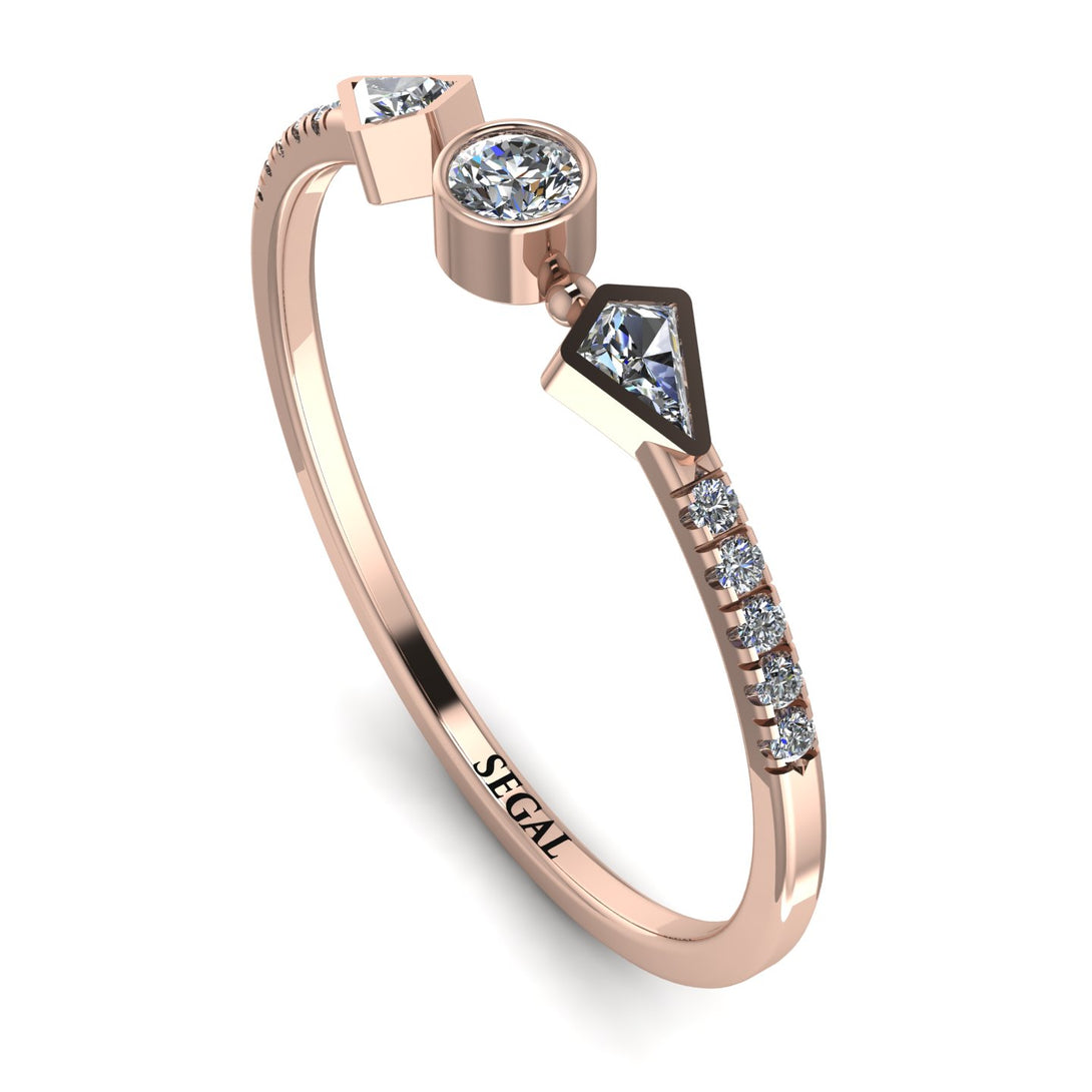 Minimalist Geometric Diamond Ring - Kimberly No. 2