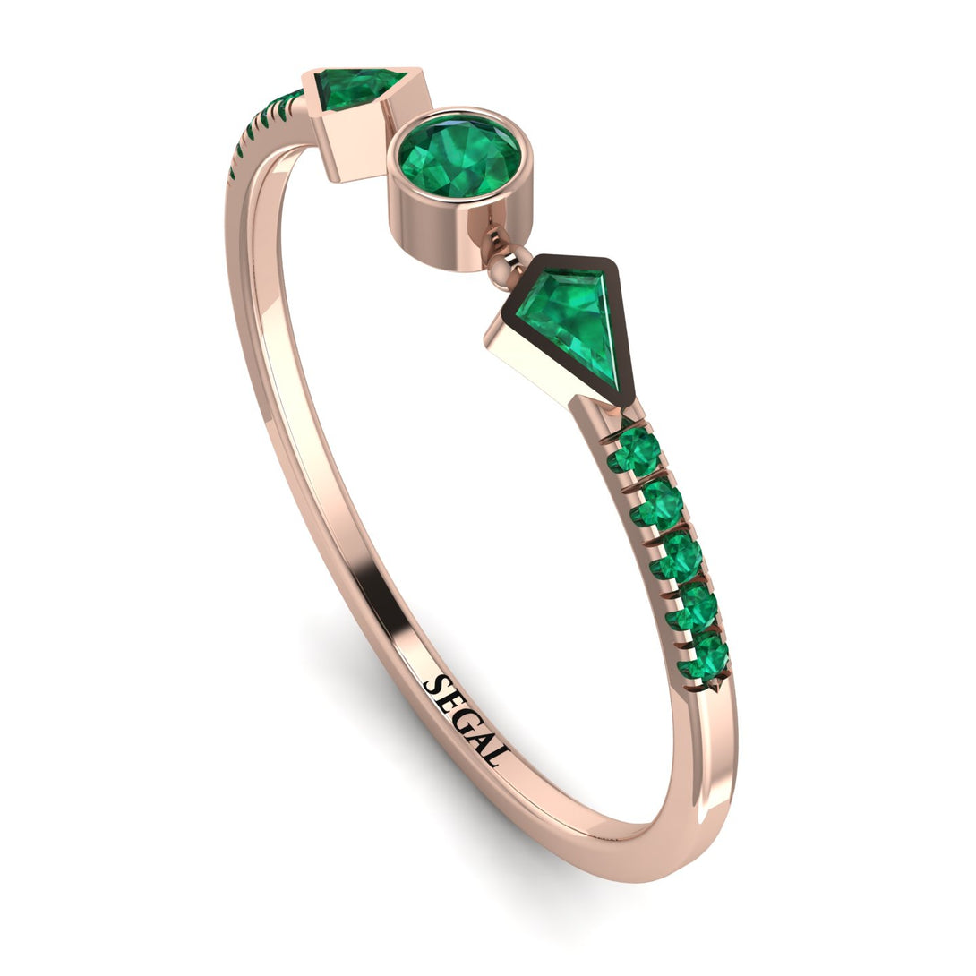 Minimalist Geometric Emerald Ring - Kimberly No. 20