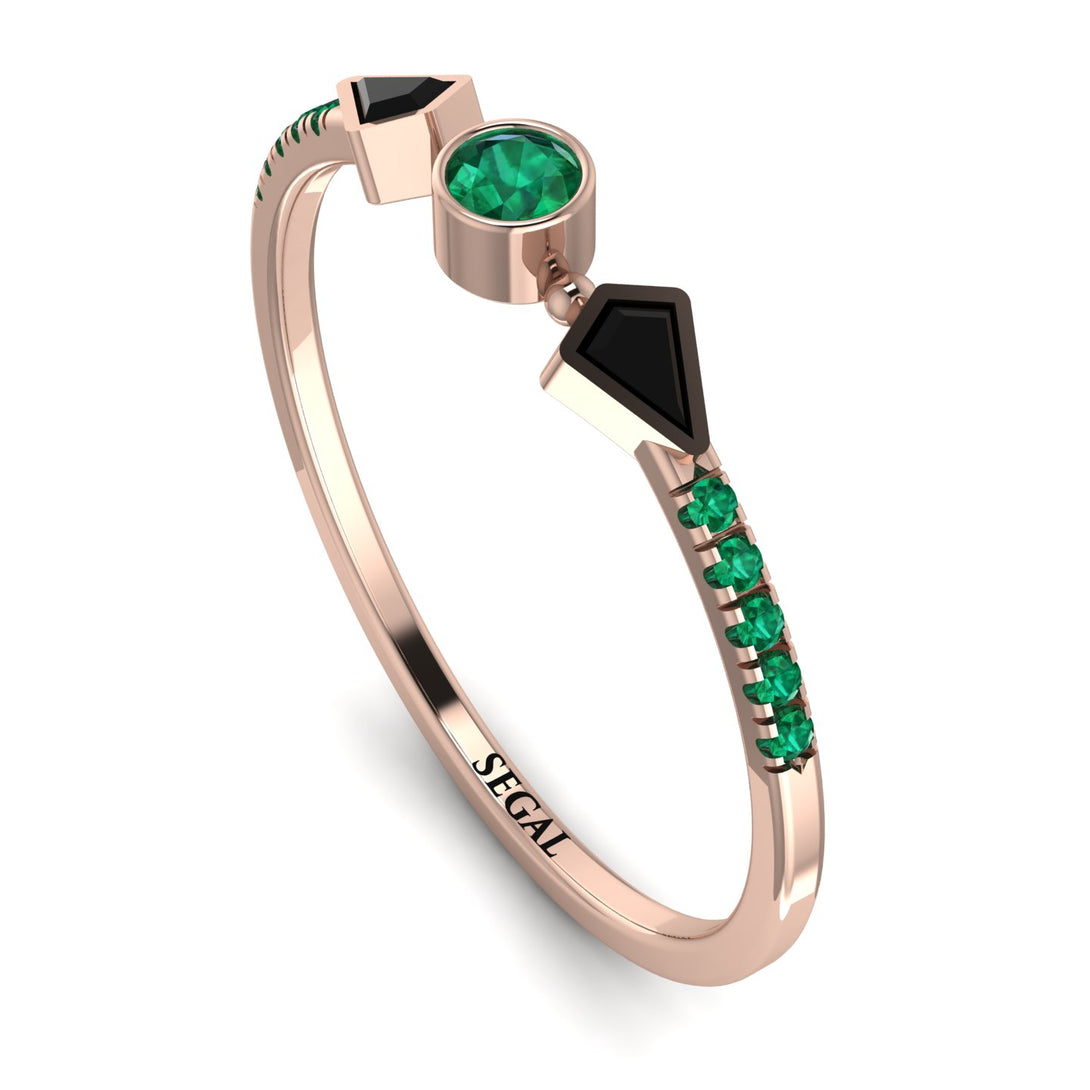 Minimalist Geometric Emerald Ring - Kimberly No. 23