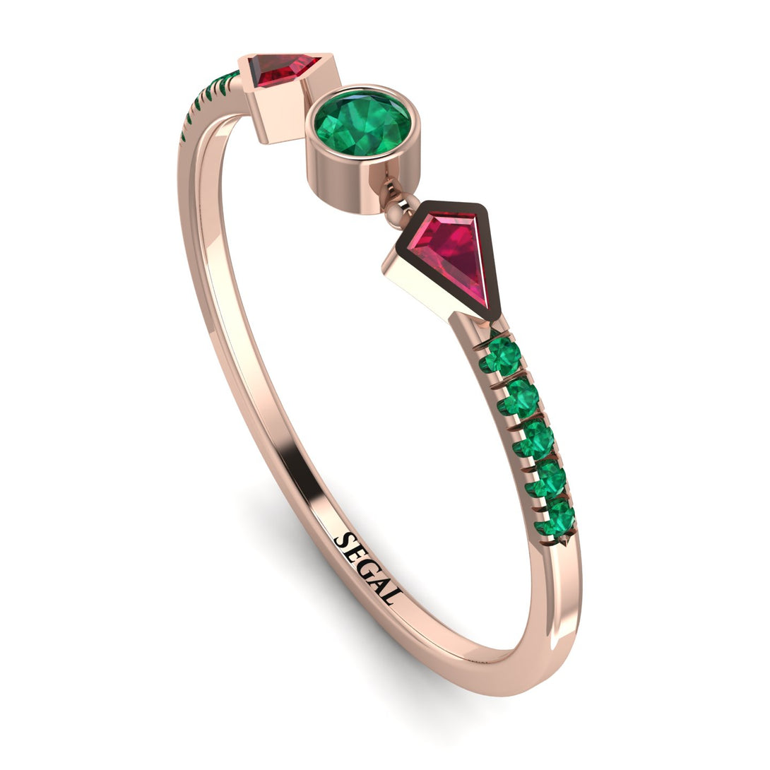 Minimalist Geometric Emerald Ring - Kimberly No. 26