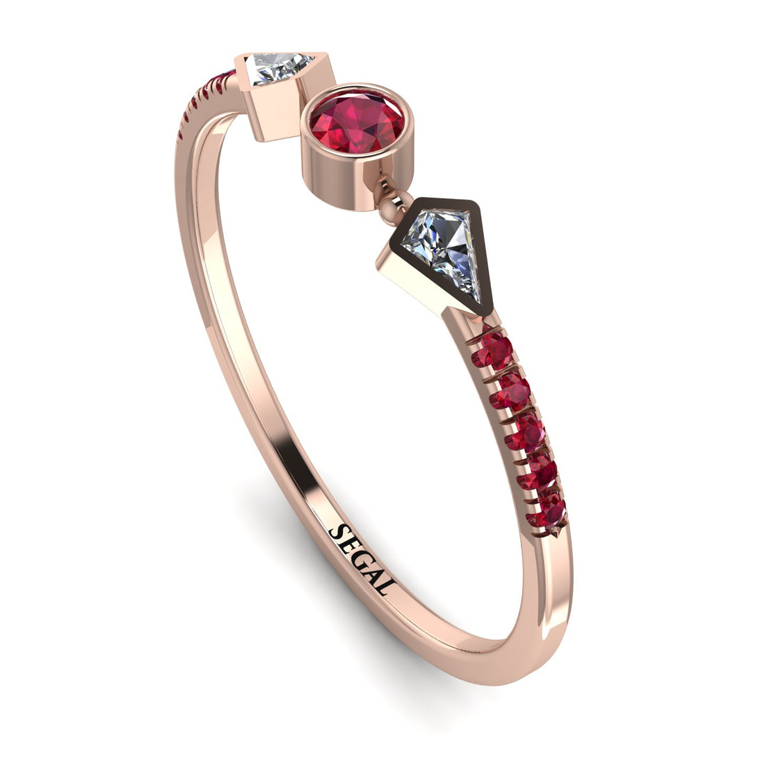 Minimalist Geometric Ruby Ring - Kimberly No. 47