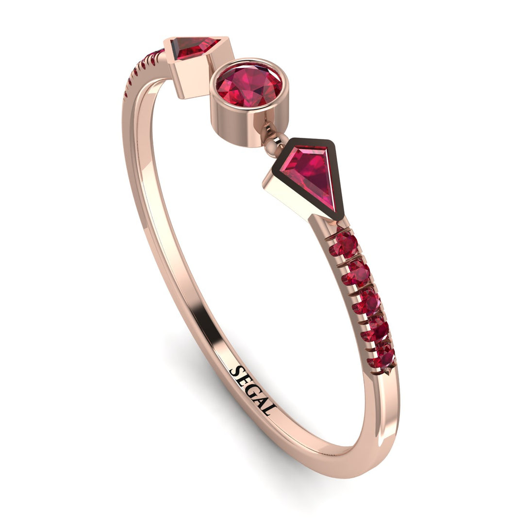 Minimalist Geometric Ruby Ring - Kimberly No. 56