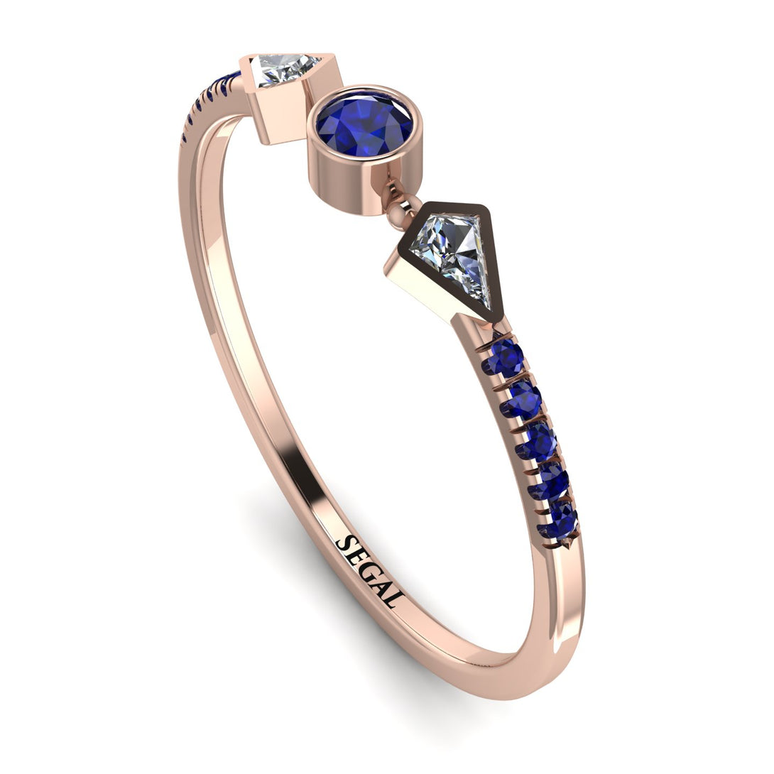 Minimalist Geometric Sapphire Ring - Kimberly No. 62