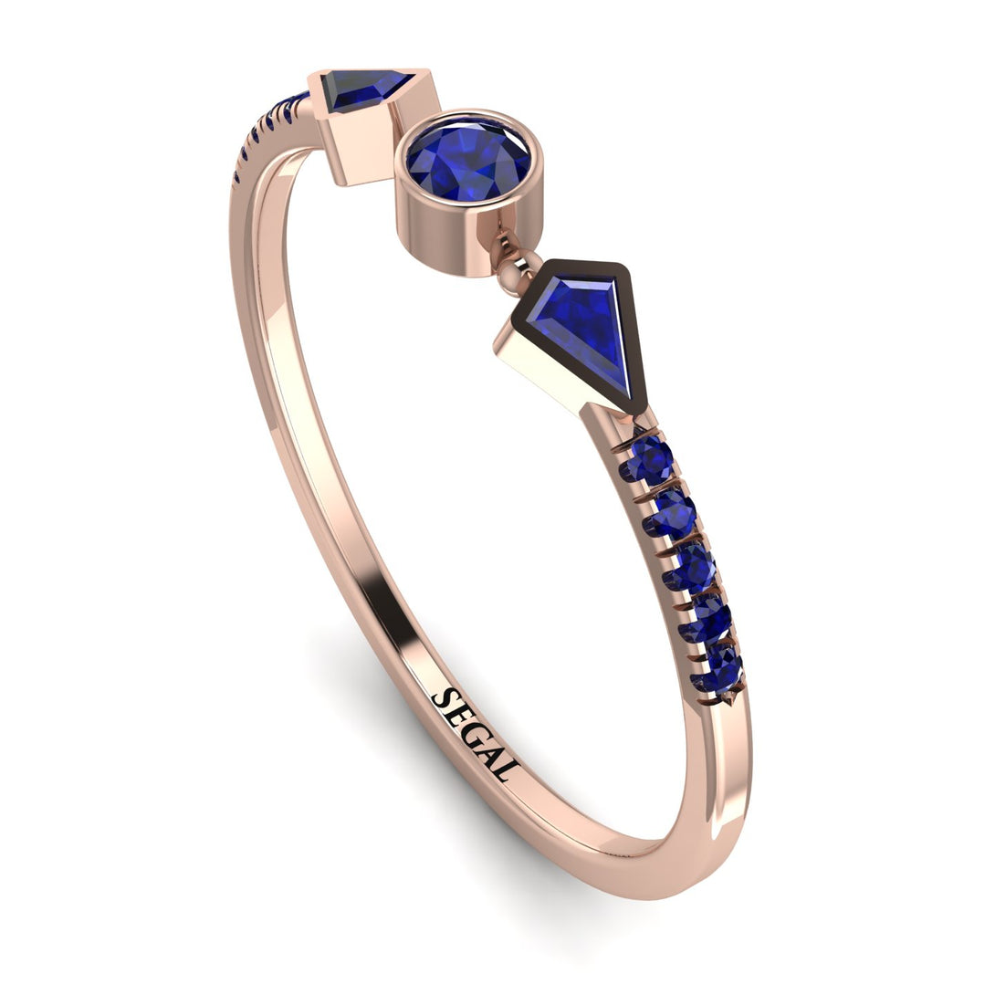 Minimalist Geometric Sapphire Ring - Kimberly No. 74