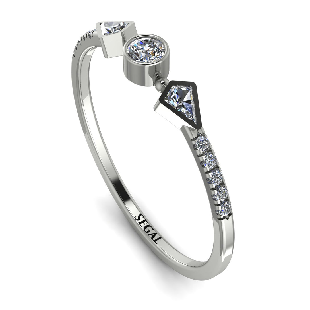 Minimalist Geometric Diamond Ring - Kimberly No. 3