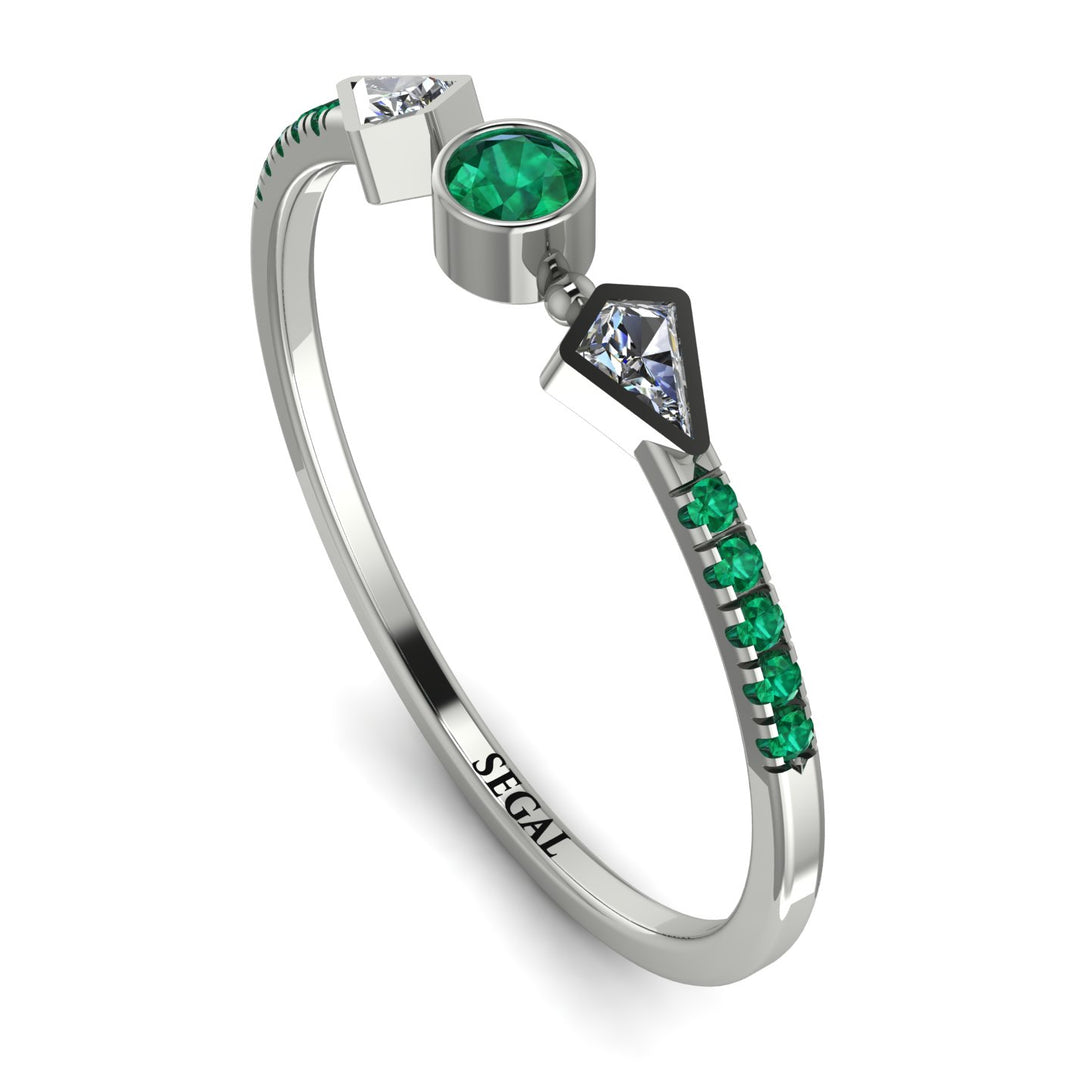 Minimalist Geometric Emerald Ring - Kimberly No. 18