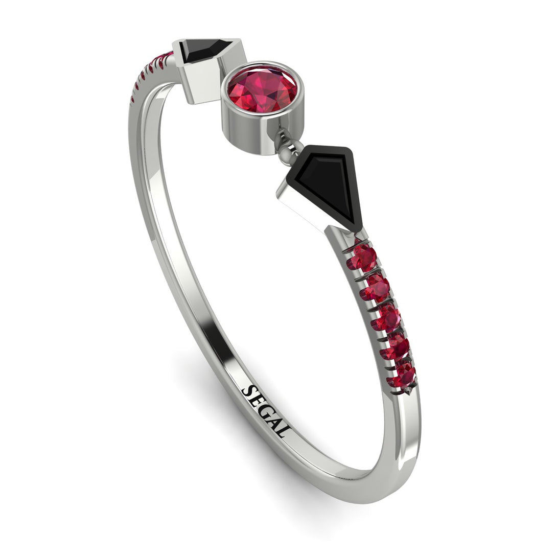 Minimalist Geometric Ruby Ring - Kimberly No. 54