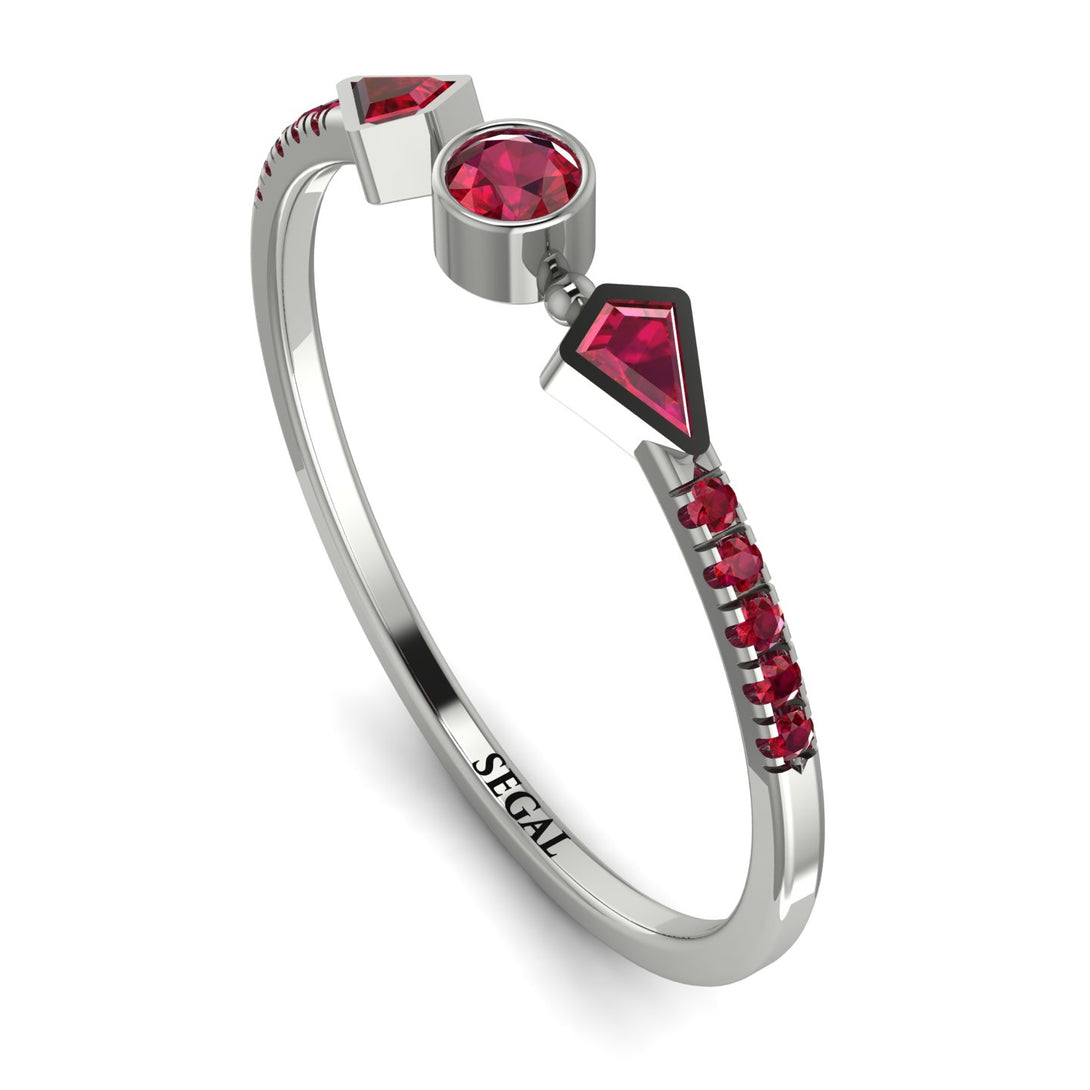 Minimalist Geometric Ruby Ring - Kimberly No. 57
