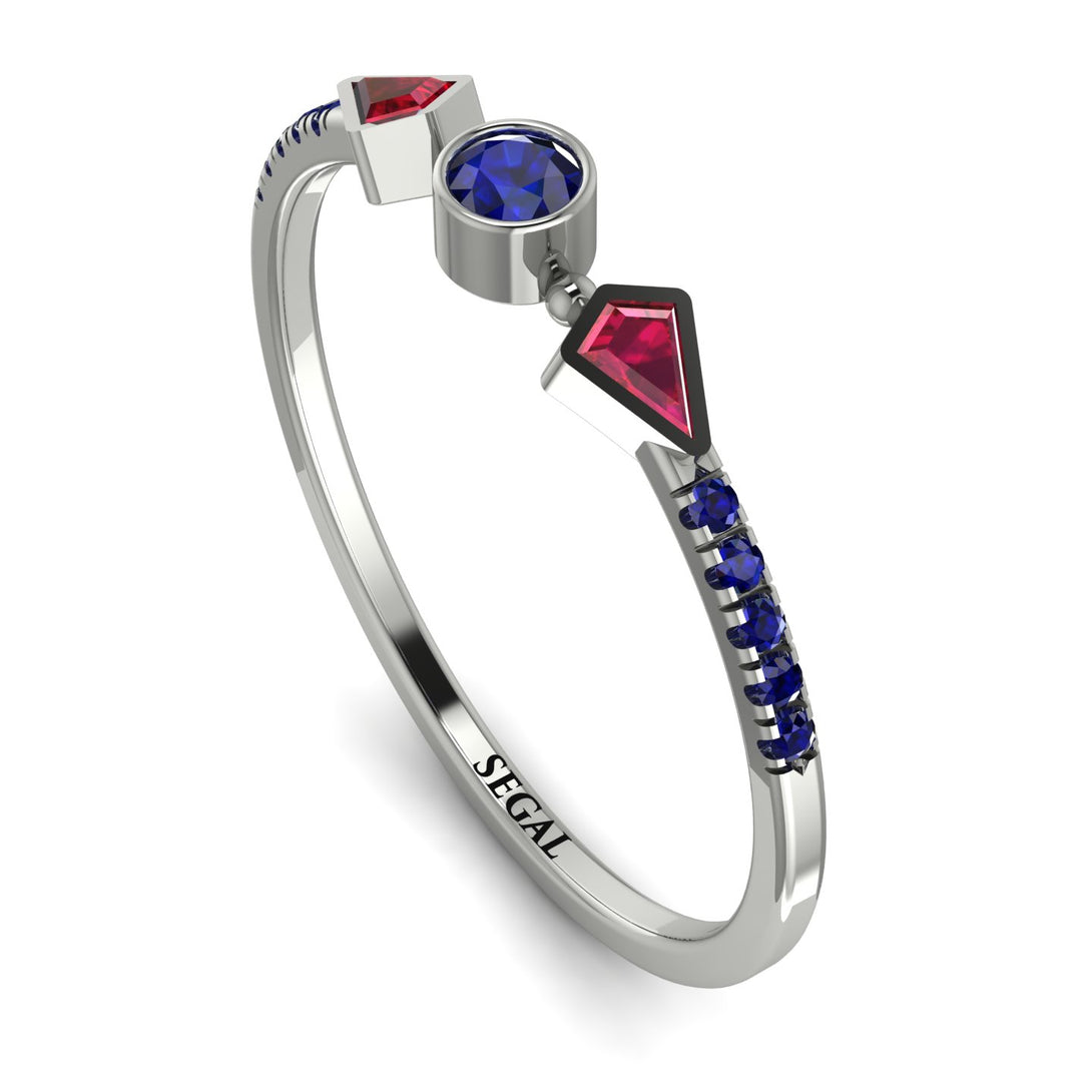 Minimalist Geometric Sapphire Ring - Kimberly No. 72