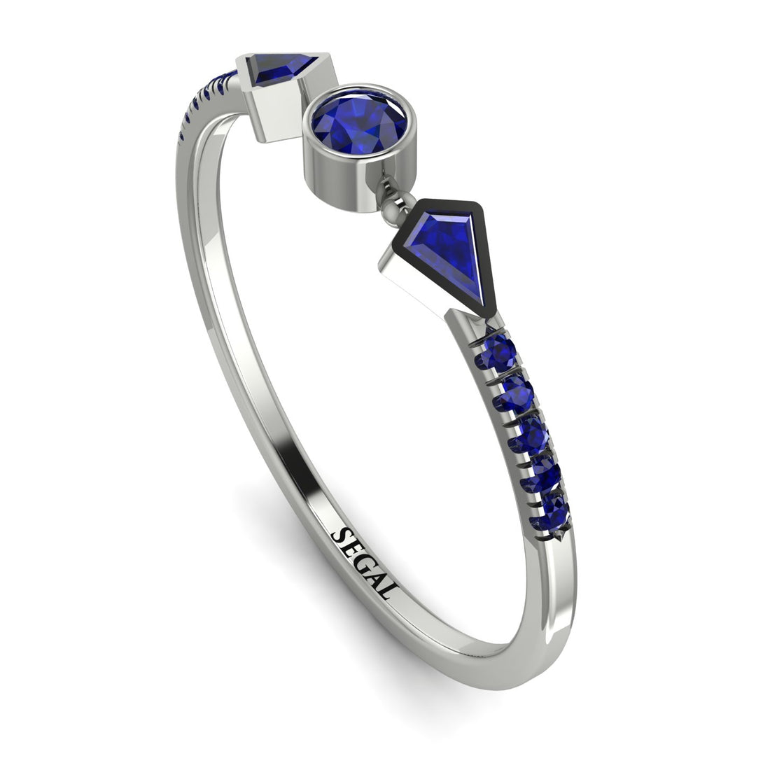 Minimalist Geometric Sapphire Ring - Kimberly No. 75