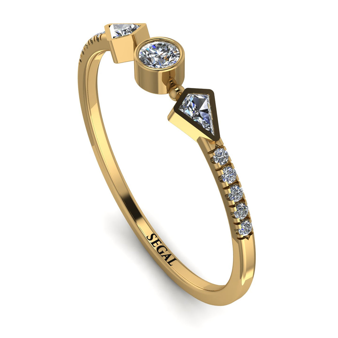 Minimalist Geometric Diamond Ring - Kimberly No. 1