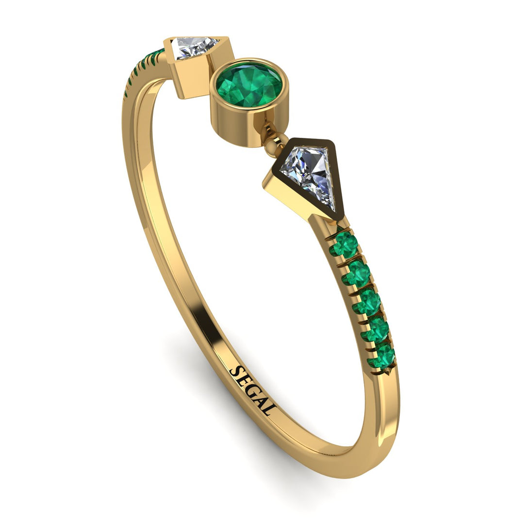 Minimalist Geometric Emerald Ring - Kimberly No. 16