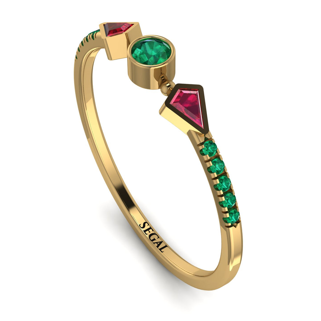 Minimalist Geometric Emerald Ring - Kimberly No. 25