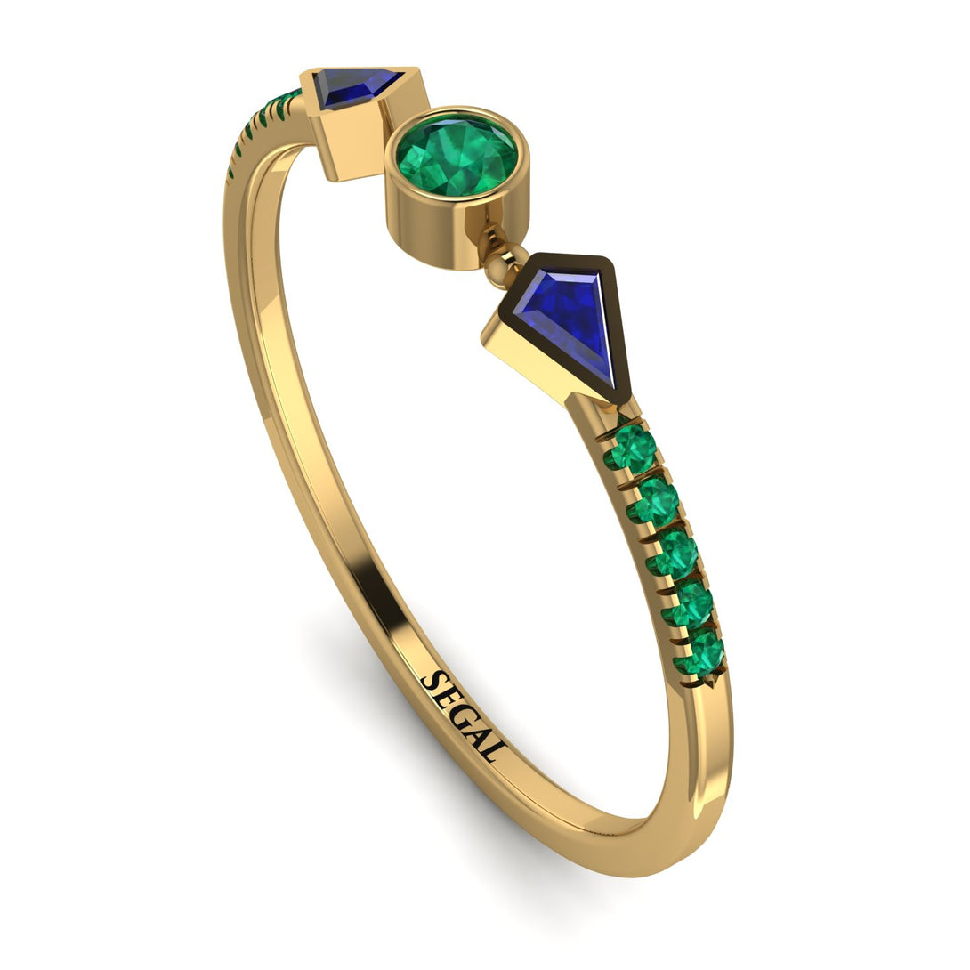 Minimalist Geometric Emerald Ring - Kimberly No. 28