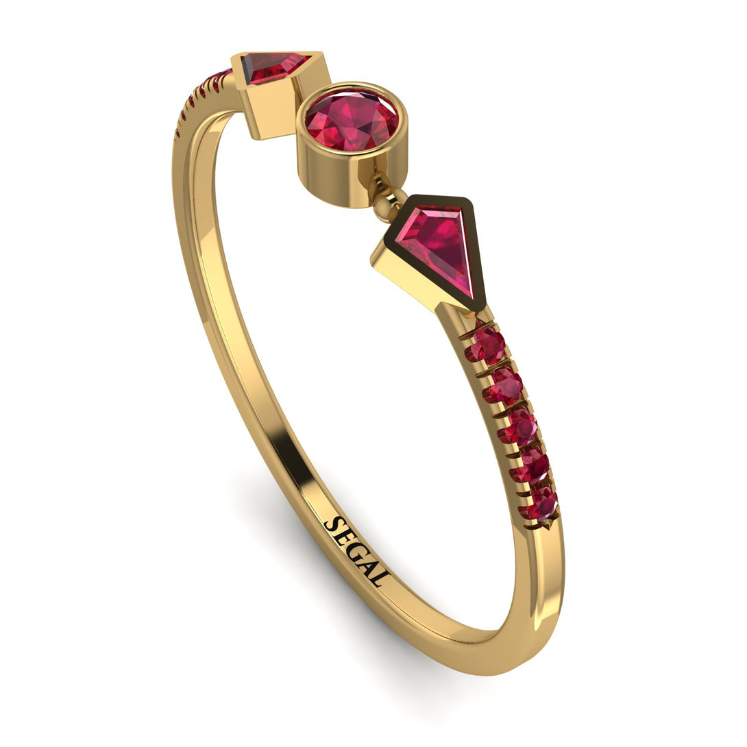 Minimalist Geometric Ruby Ring - Kimberly No. 55