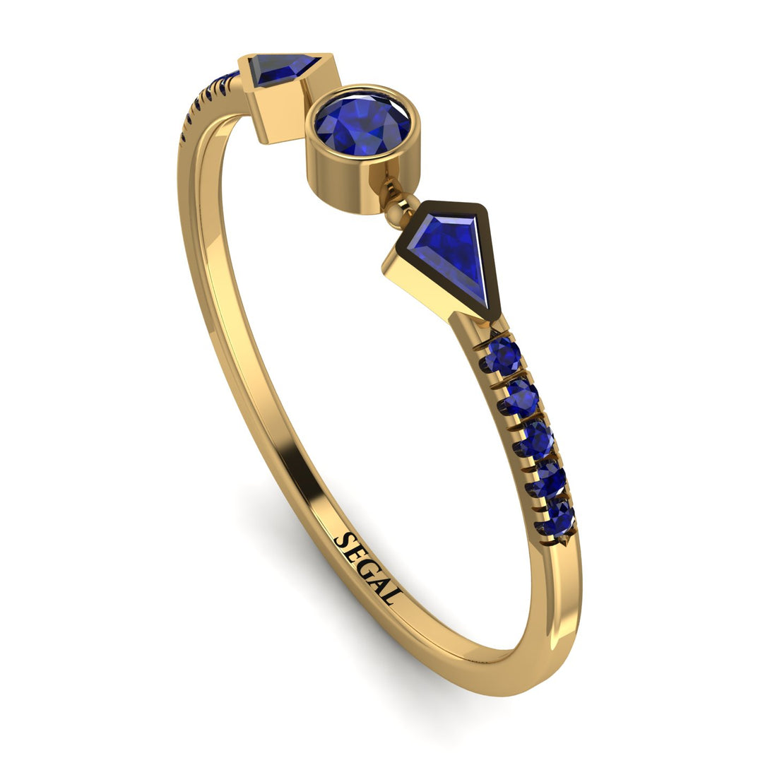 Minimalist Geometric Sapphire Ring - Kimberly No. 73