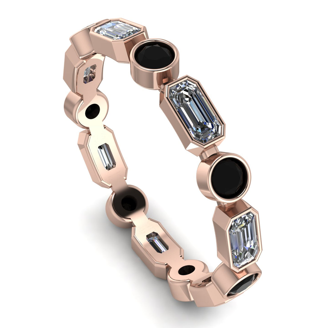 Emerald Cut Diamond Bezel Eternity Ring - Genevieve No. 32