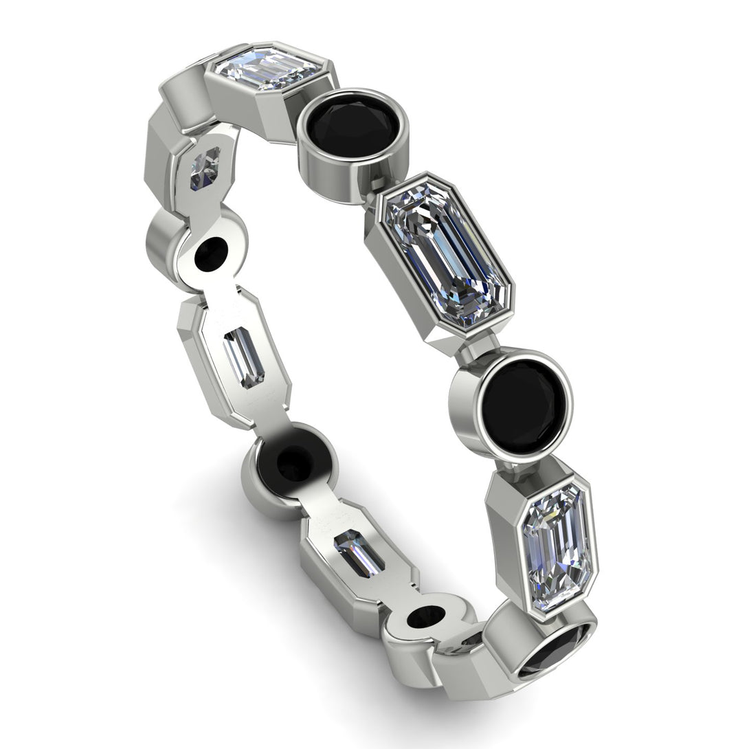Emerald Cut Diamond Bezel Eternity Ring - Genevieve No. 33