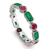 Emerald Cut Emerald Bezel Eternity Ring - Genevieve No. 51 image 1