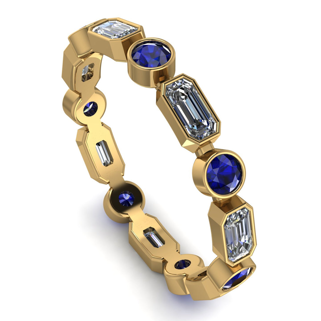 Emerald Cut Diamond Bezel Eternity Ring - Genevieve No. 61