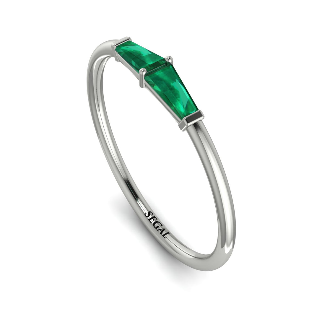 Thin Baguette Emerald Ring - Julianna No. 6