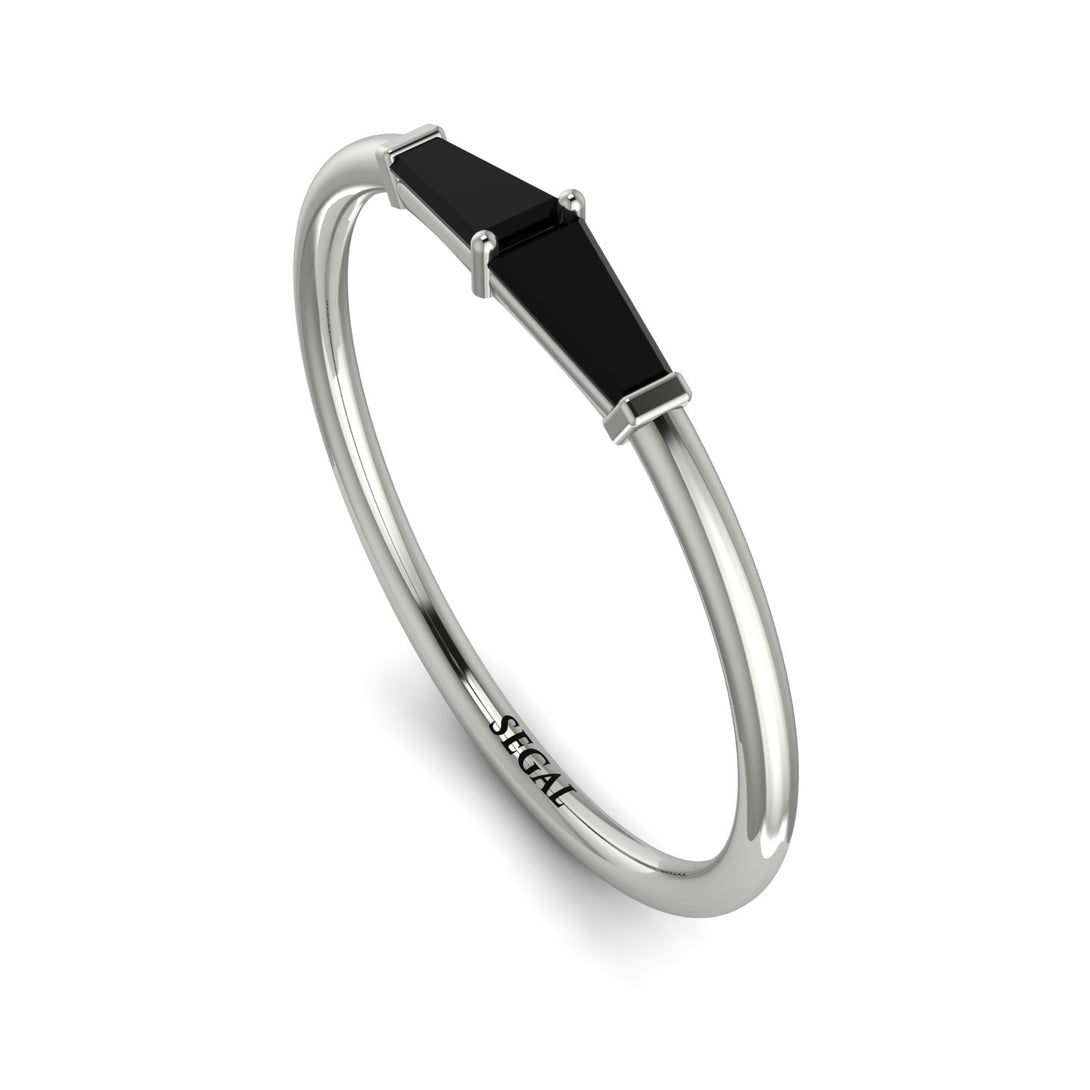 Thin Baguette Black Diamond Ring - Julianna No. 9