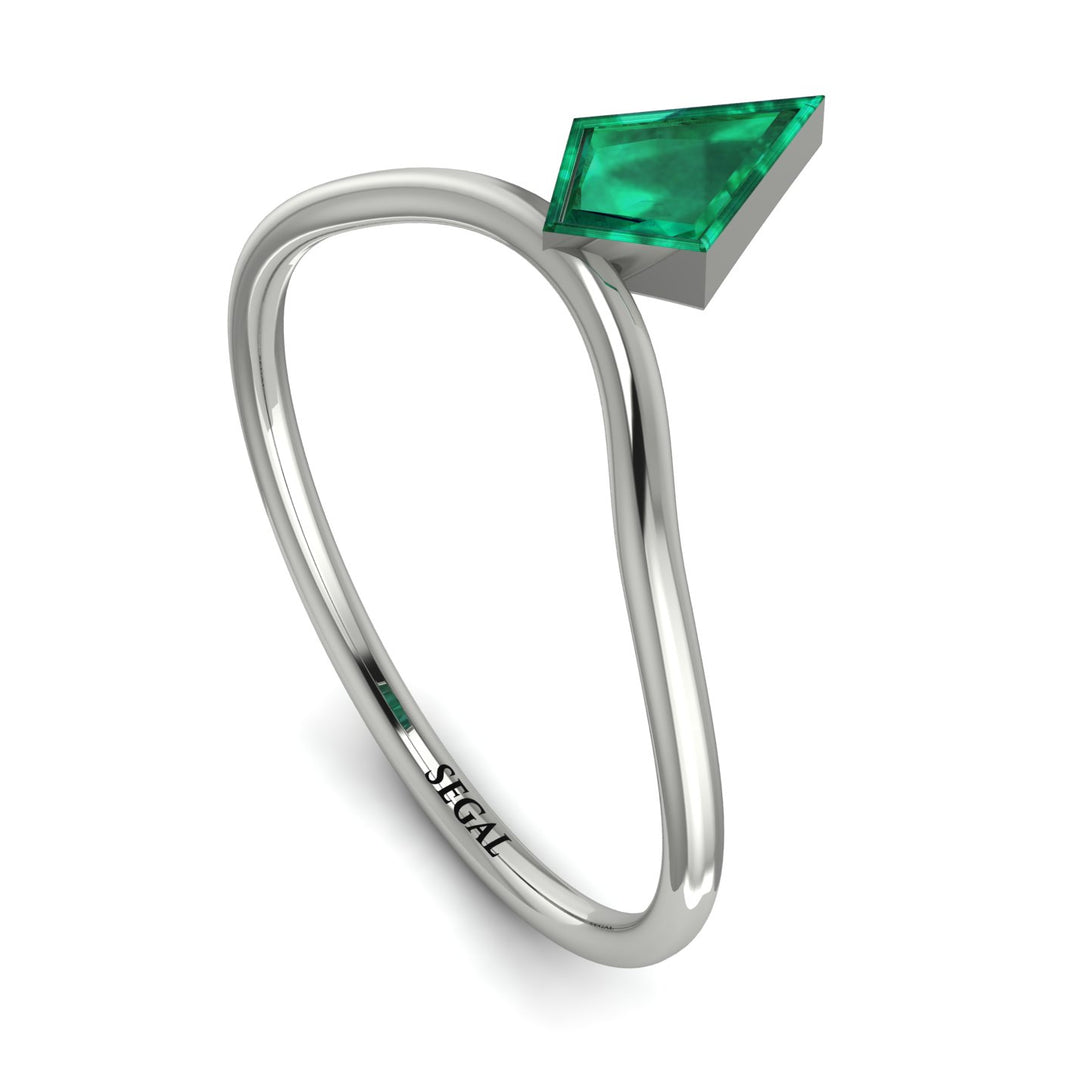 Kite Stepcut Emerald Ring - Leila No. 6