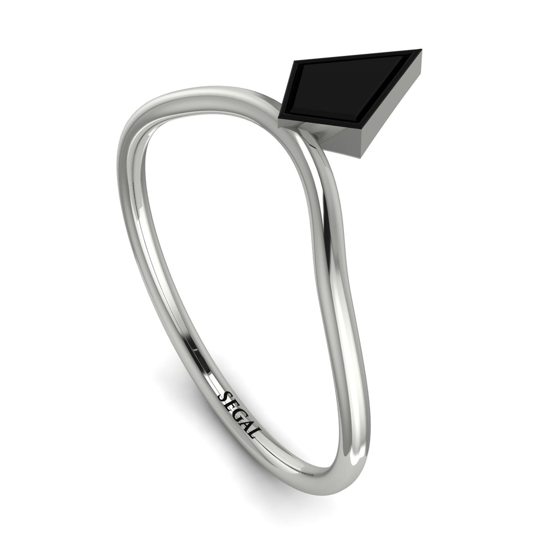 Kite Stepcut Black Diamond Ring - Leila No. 9