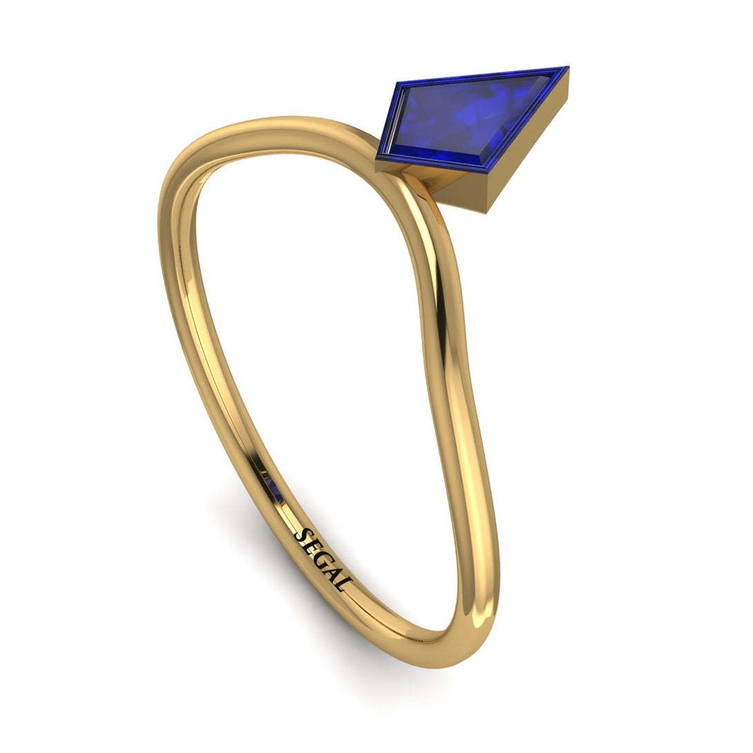 Kite Stepcut Sapphire Ring - Leila No. 13