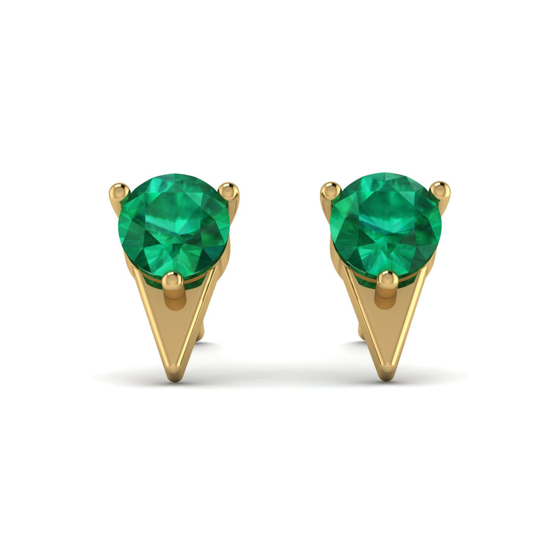 Triangle Emerald Earrings - Aisha No. 4