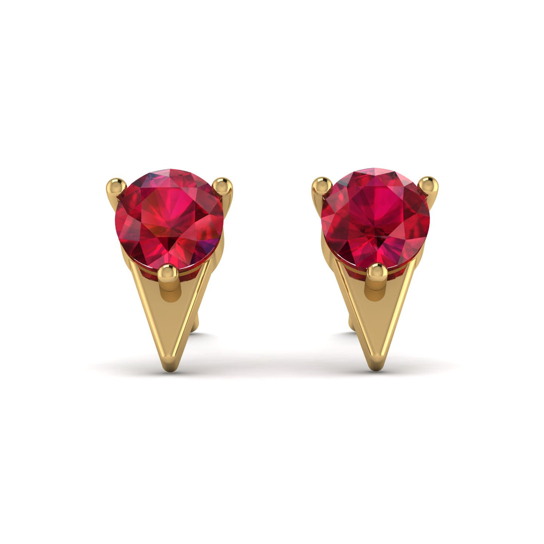 Triangle Ruby Earrings - Aisha No. 10