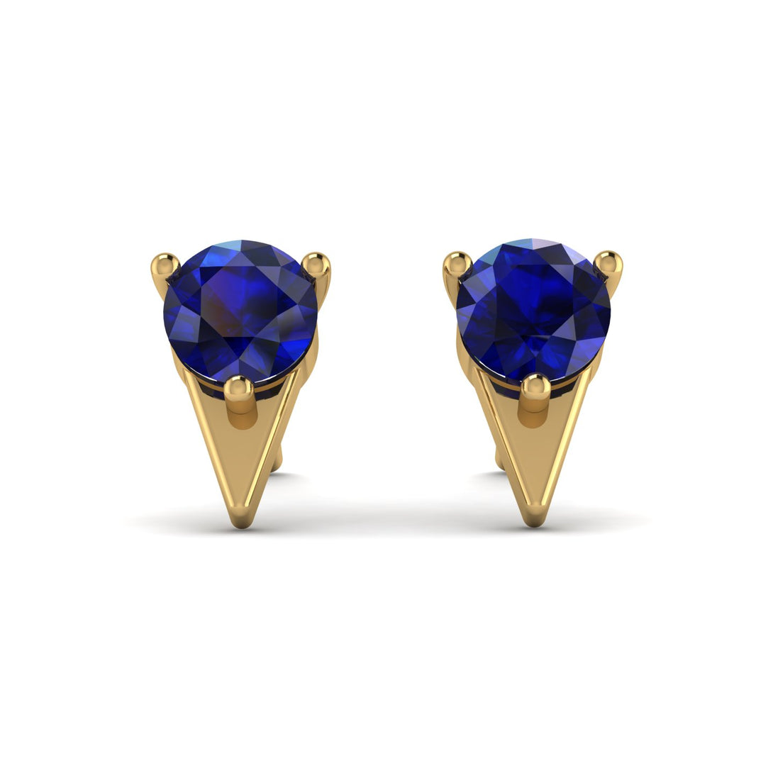 Triangle Sapphire Earrings - Aisha No. 13