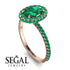 Oval Emerald Halo Hidden Emeralds Ring - Amy No. 20 image 2