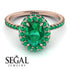 Oval Emerald Halo Hidden Emeralds Ring - Amy No. 20 image 10