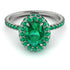Oval Emerald Halo Hidden Emeralds Ring - Amy No. 21 image 1