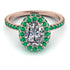 Oval Diamond Halo Hidden Emeralds Ring - Amy No. 17 image 1
