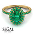 Oval Emerald Halo Hidden Emeralds Ring - Amy No. 19 image 10