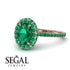 Oval Emerald Halo Hidden Emeralds Ring - Amy No. 20 image 3