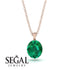 Oval Emerald Hidden Halo Necklace - Gemma No. 20 image 9